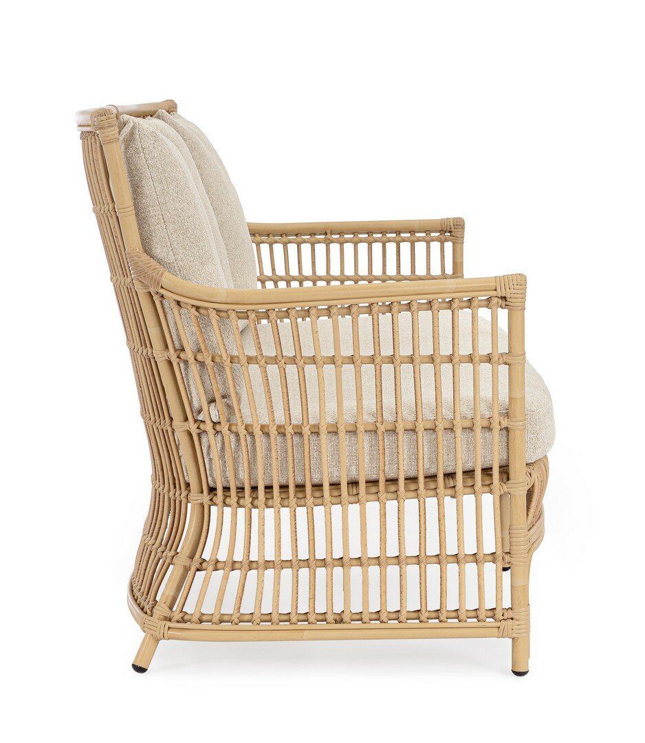 Sofa ADELMA, rattan effect, rope