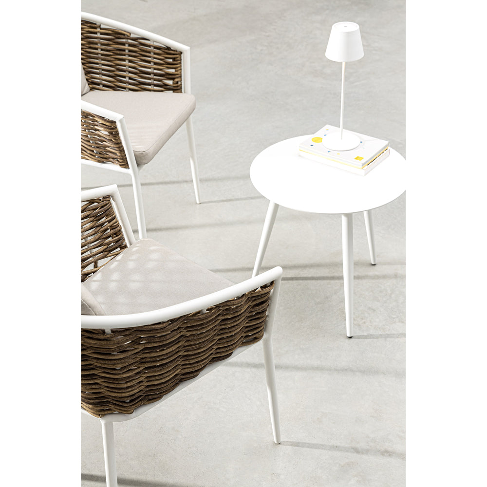 RIDLEY outdoor coffee table, Ø50cm, white