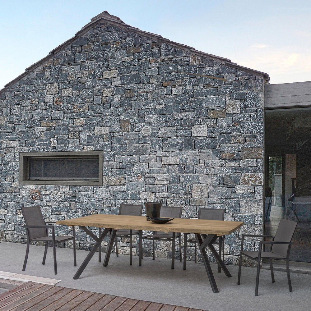 Outdoor chair KONNOR, anthracite, with armrests