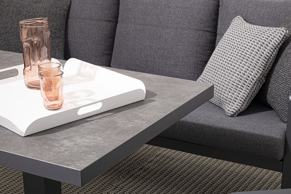 Dining table TRUMAN, dark, 140x85x49/72 cm