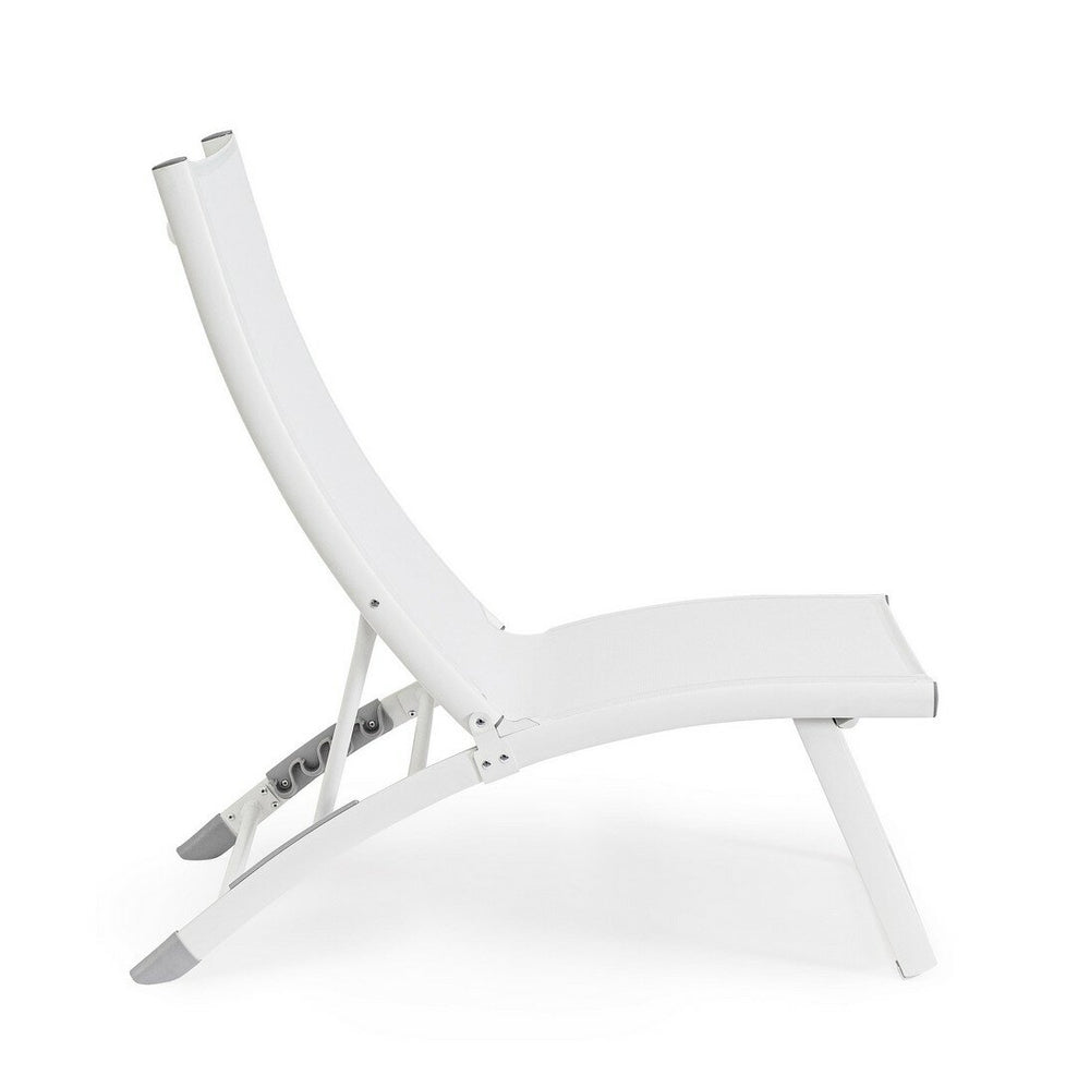 Outdoor lounger TAYLOR, white, textilene