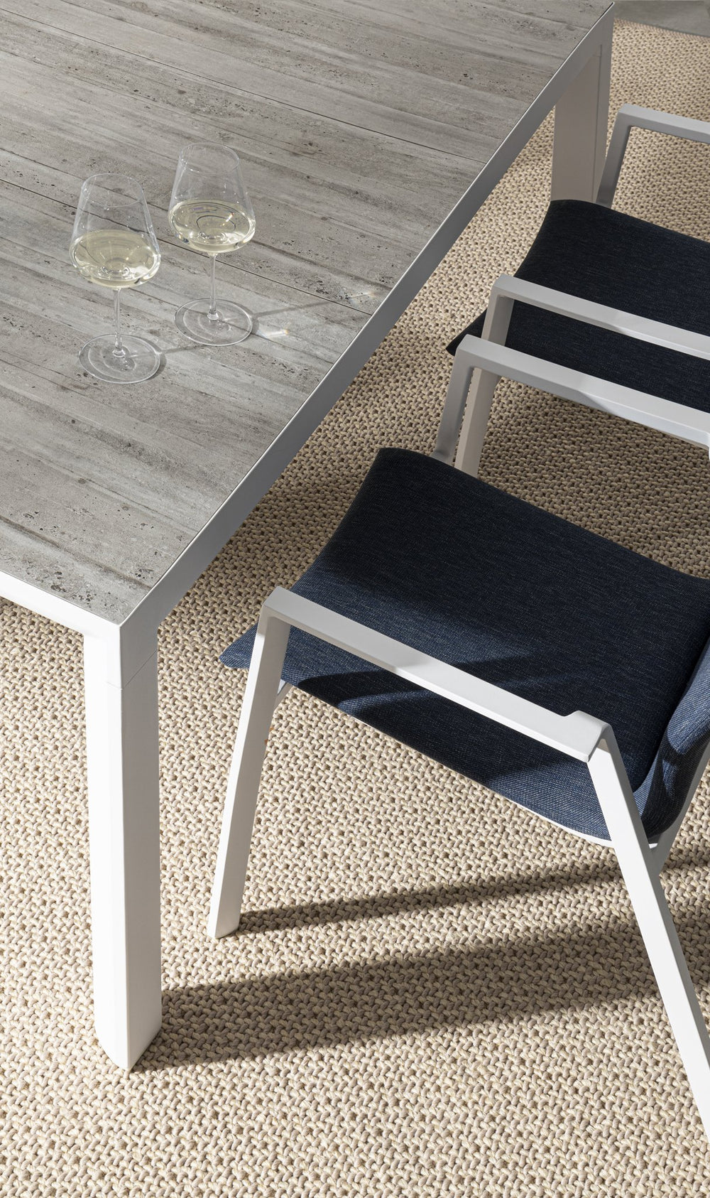 Outdoor Chair ODEON, white-blue