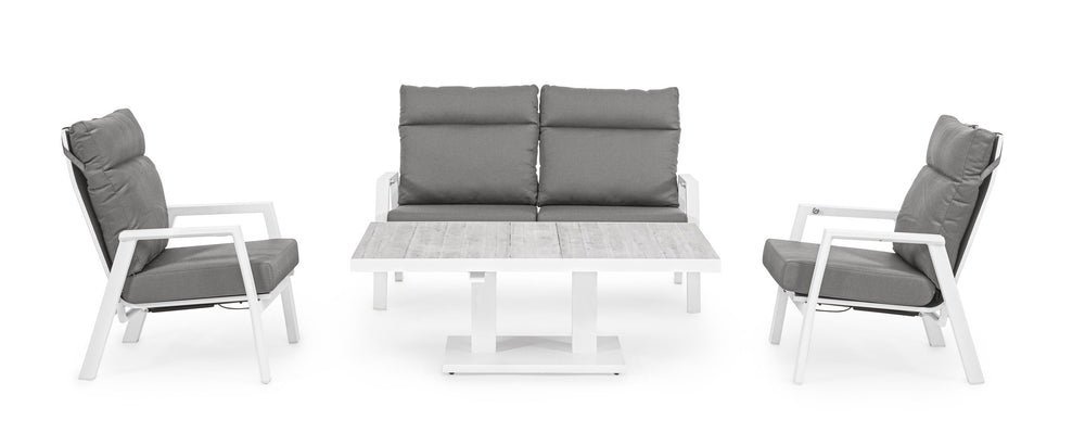 Dining table TRUMAN, white, 140x85x49/72 cm