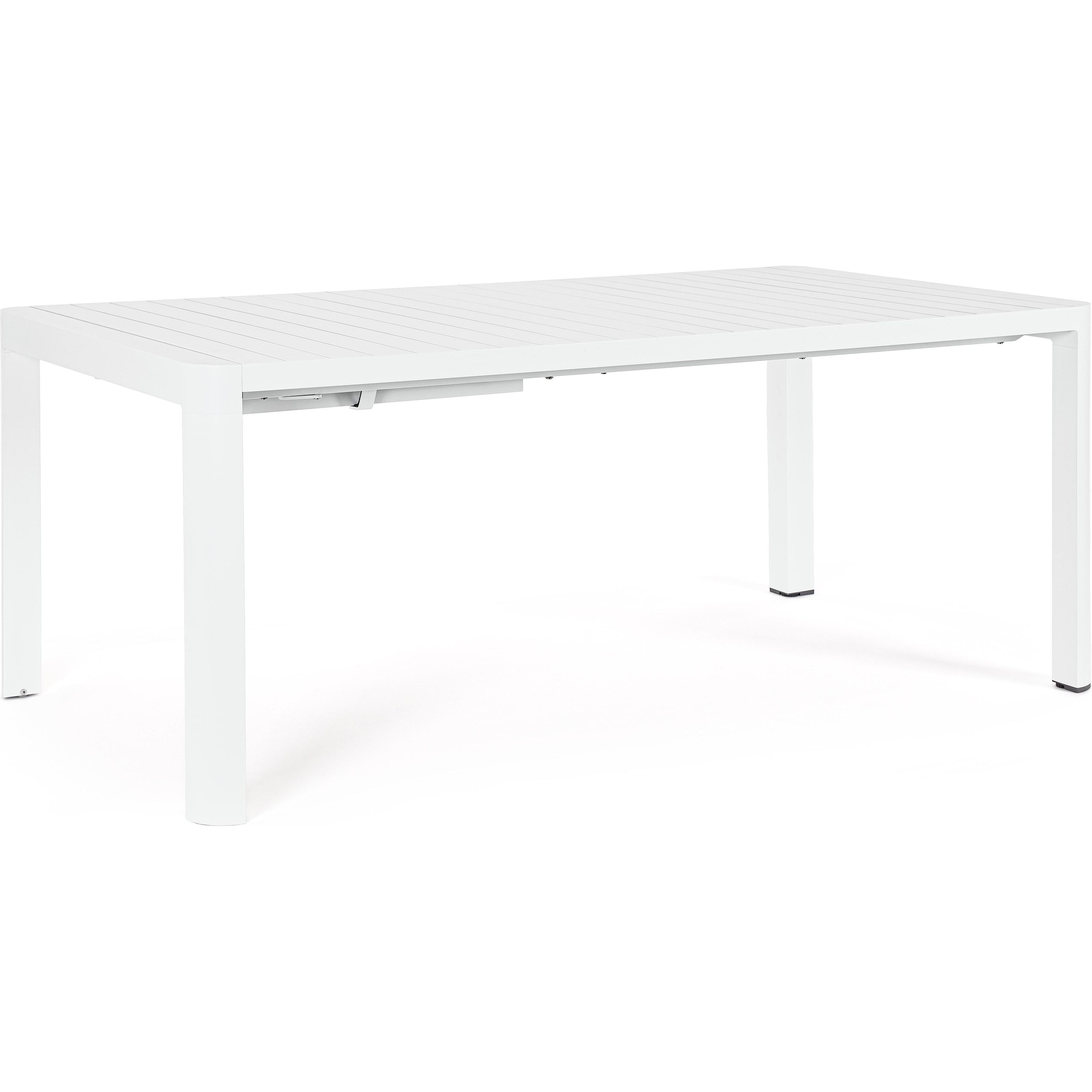 KIPLIN prasiilginantis lauko valgomojo stalas, 180-240x100cm, baltas