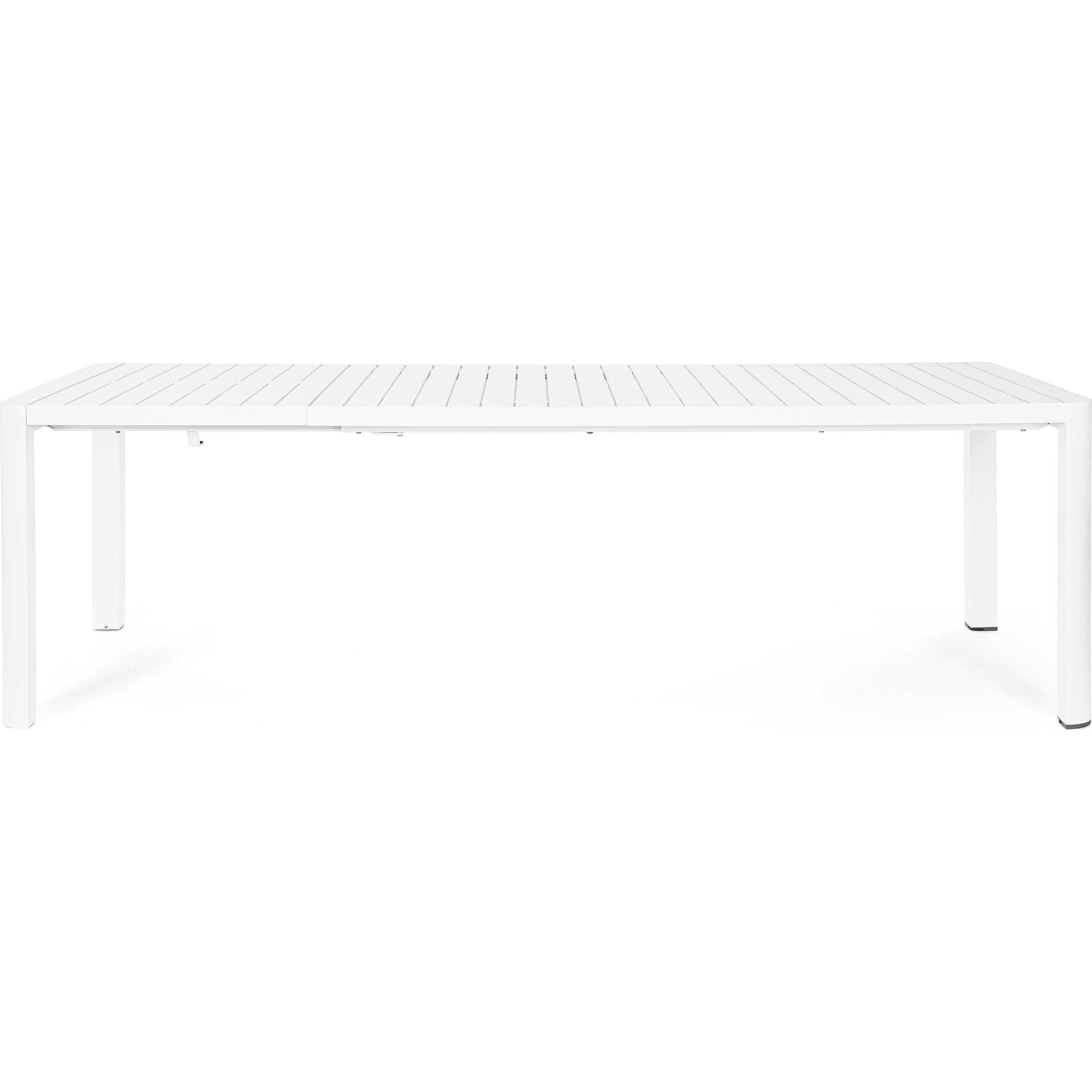 KIPLIN prasiilginantis lauko valgomojo stalas, 180-240x100cm, baltas