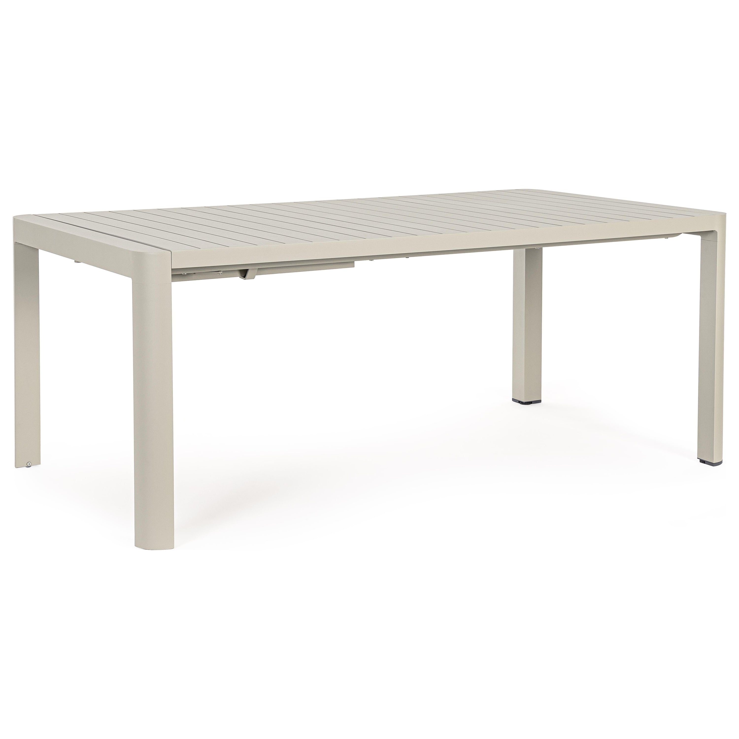 KIPLIN prasiilginantis lauko valgomojo stalas, 180-240x100cm, smėlio spalva