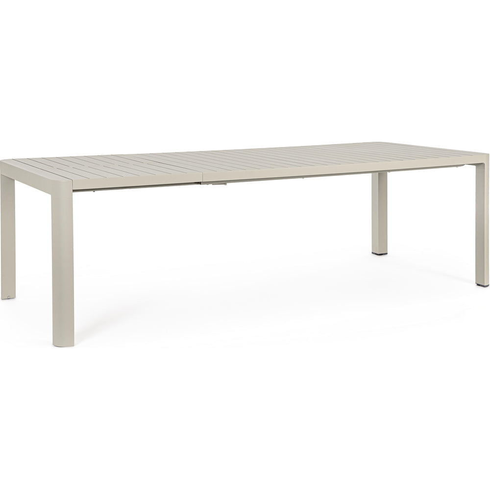 KIPLIN prasiilginantis lauko valgomojo stalas, 180-240x100cm, smėlio spalva