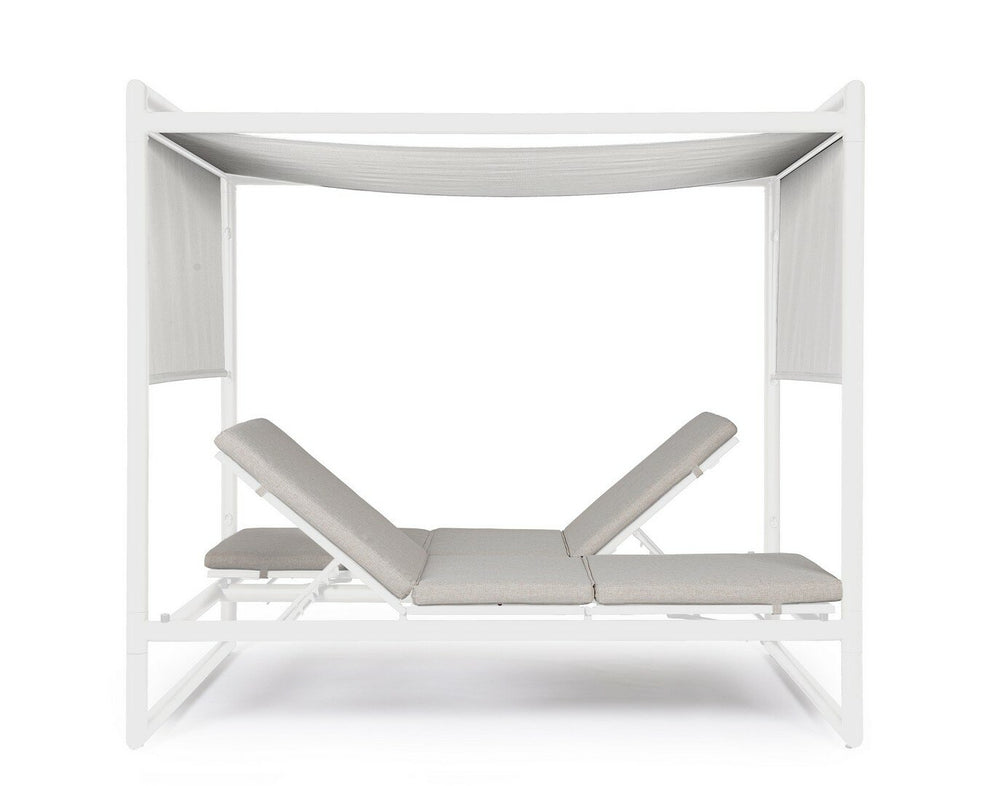 Sunbed KONNOR, white, textilene/canopy
