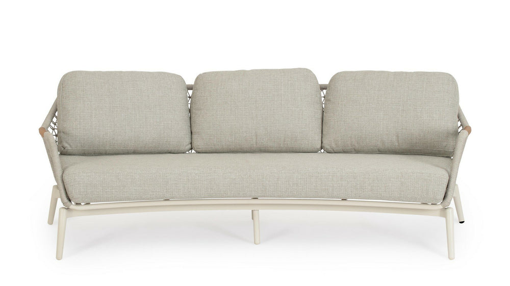 Sofa EULERO, pelican, teak/rope