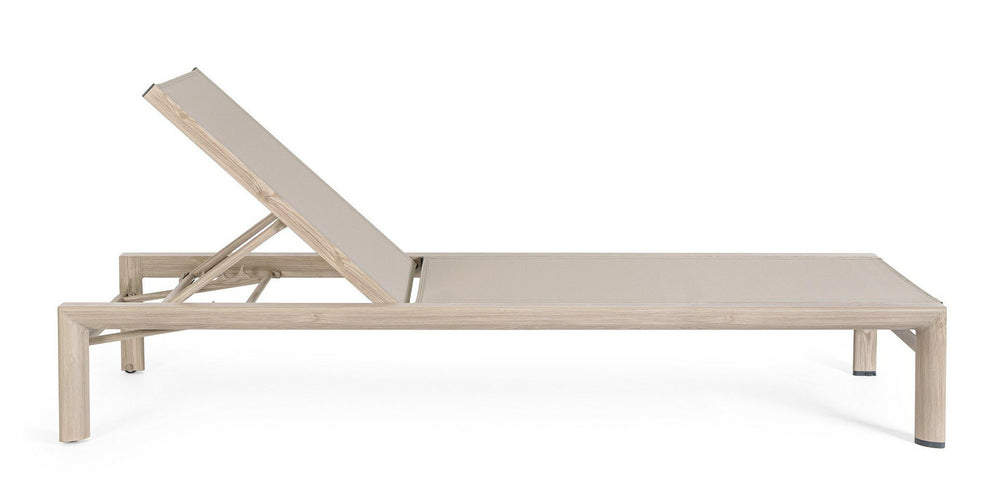 Lounger SKIPPER, wood effect, textilene