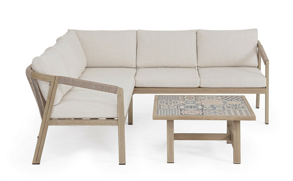 Corner set KALIMERA, wood effect