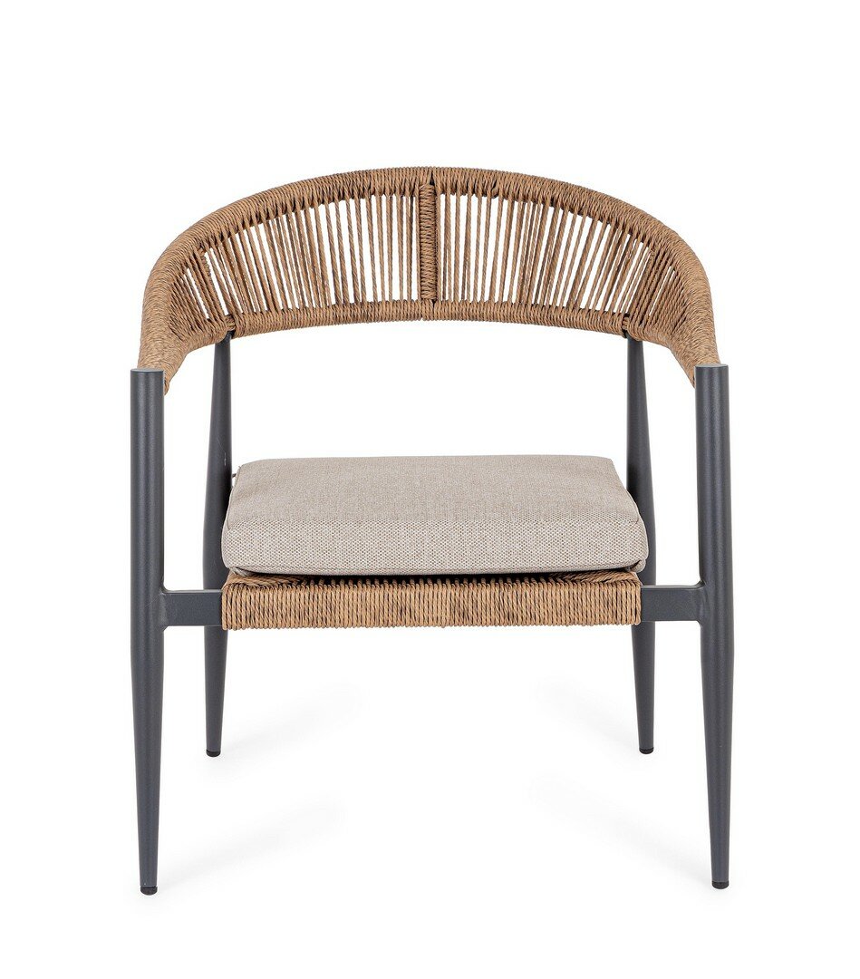JANDIA garden armchair, anthracite/natural