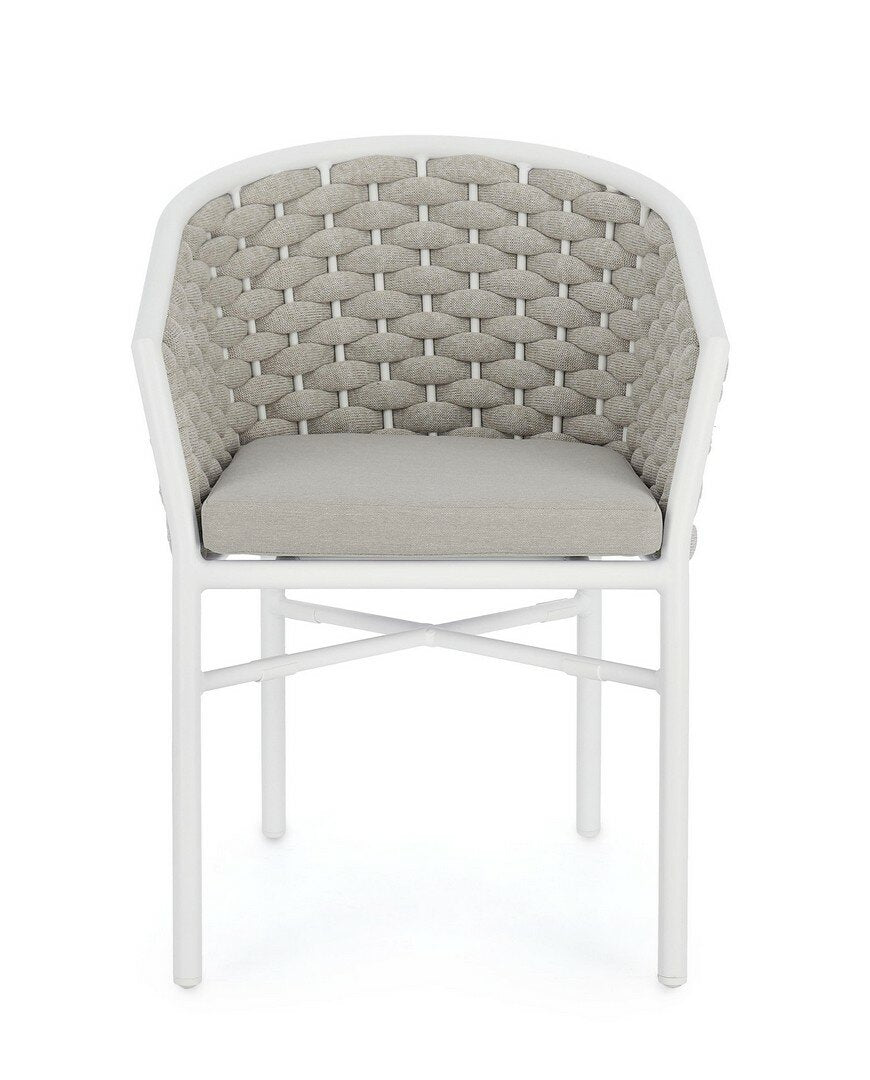 Garden chair MARGALIDA, white, rope