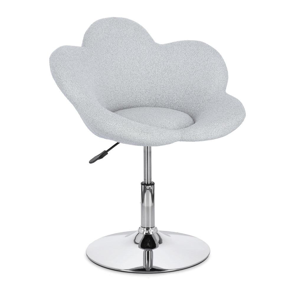 Small armchair FUNKY, chrome-plated, light grey