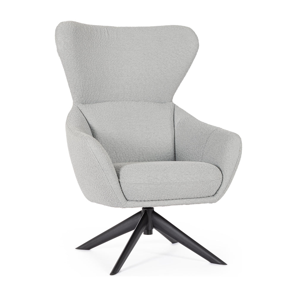 Armchair JAME, grey with swivel function