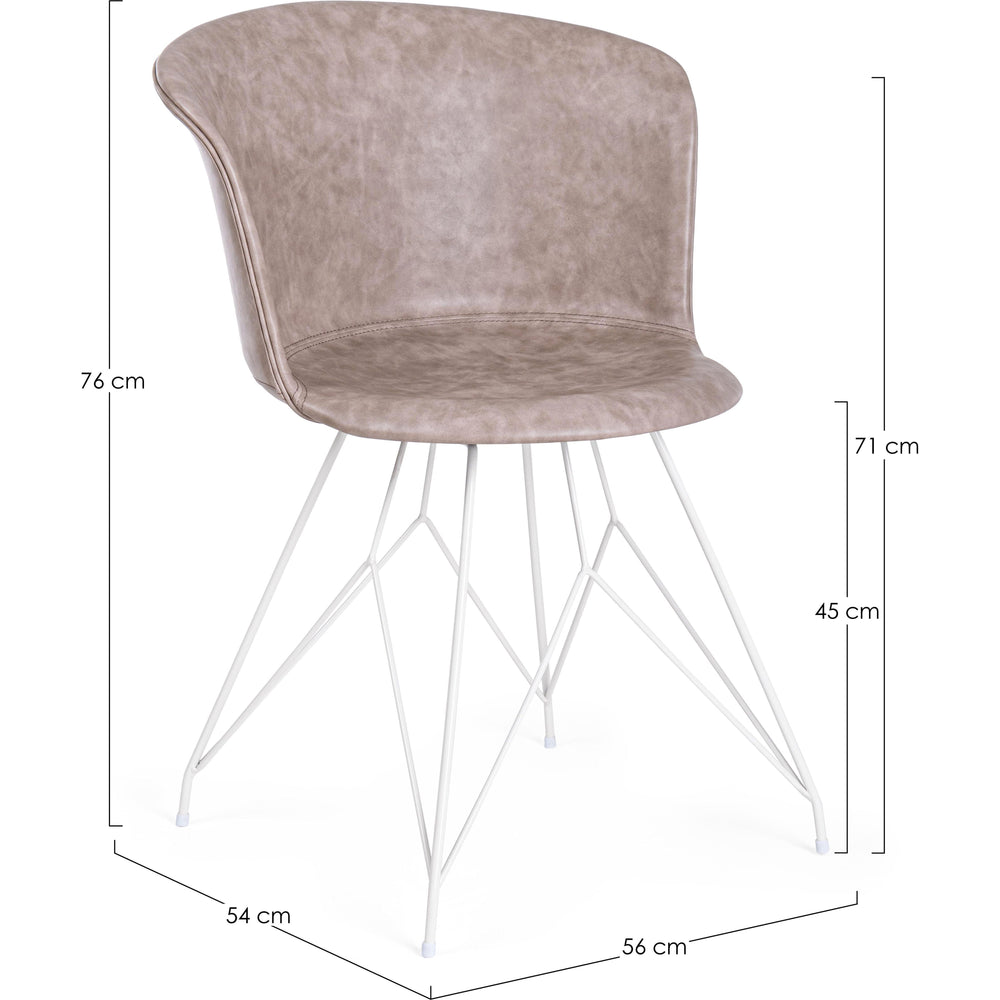 LOFT chair, beige, white legs