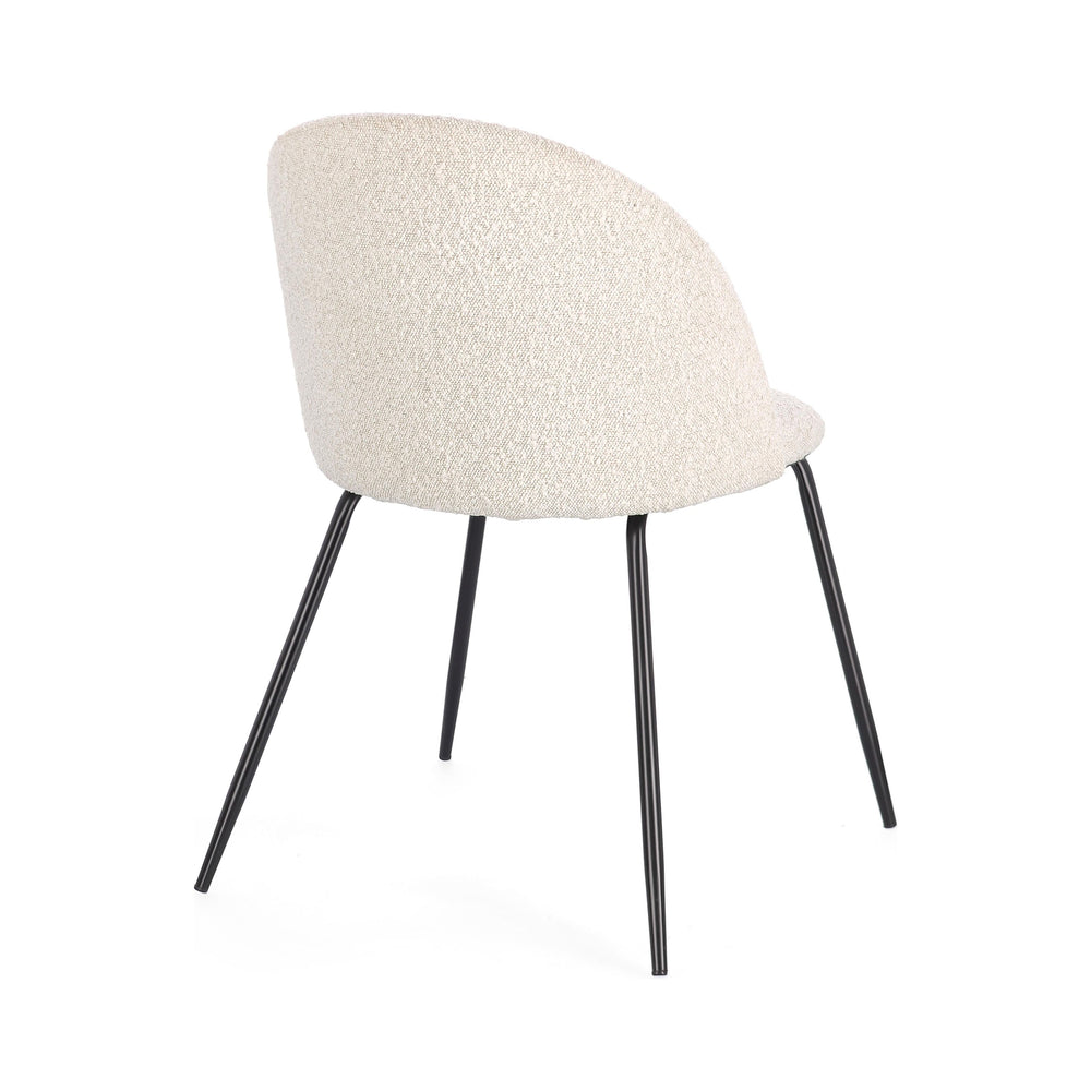 TANYA dining chair, ivory, black legs