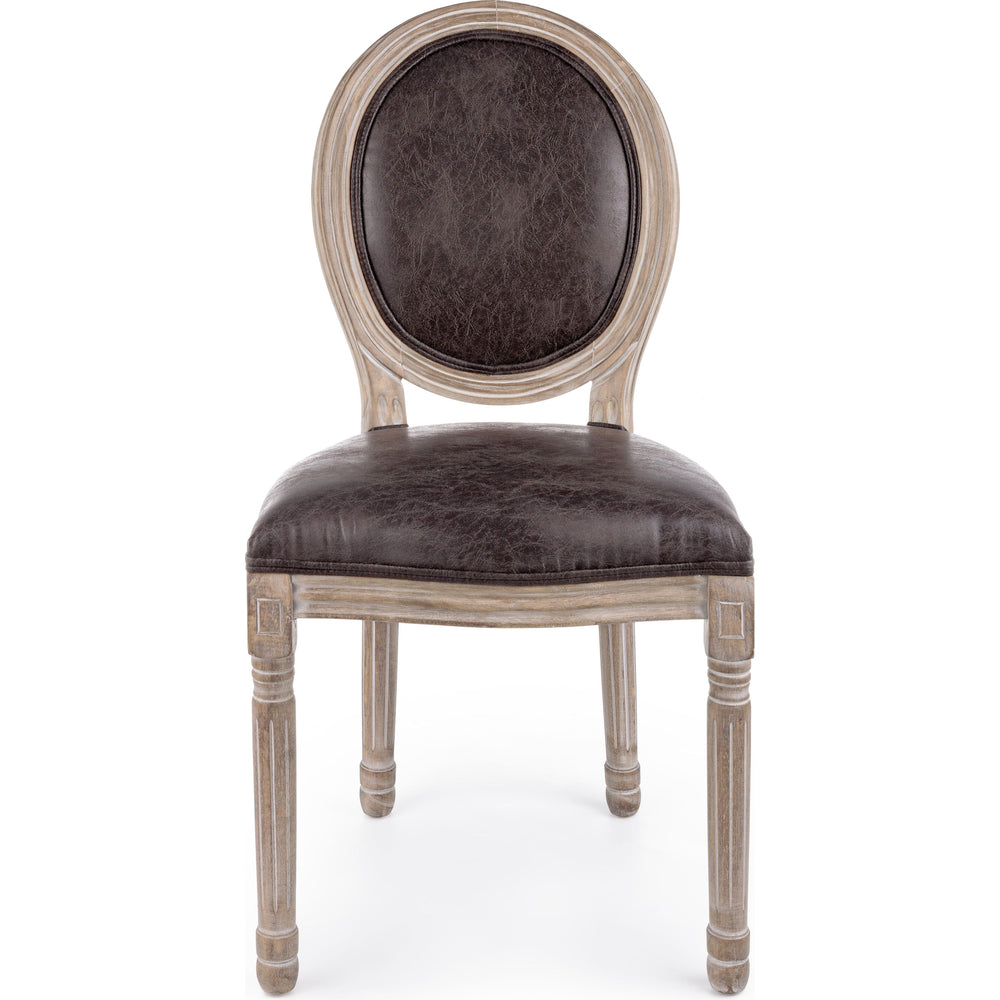 MATHILDE chair, brown, leather