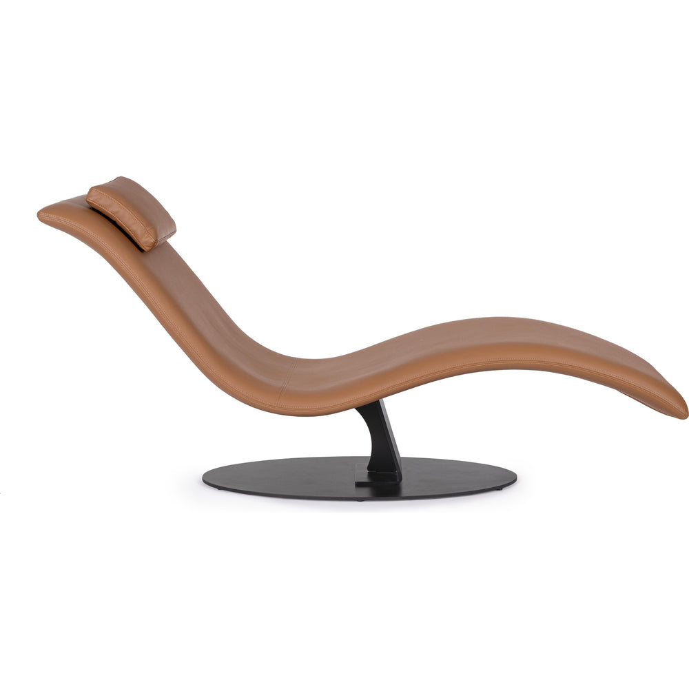 Chaise Lounge VENNY, PU material, cognac color
