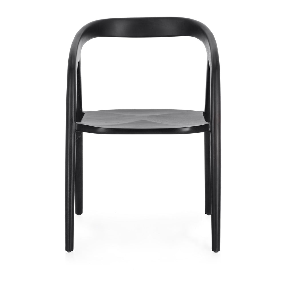 Valgomoji kėdė DOTTU, juoda su porankiais