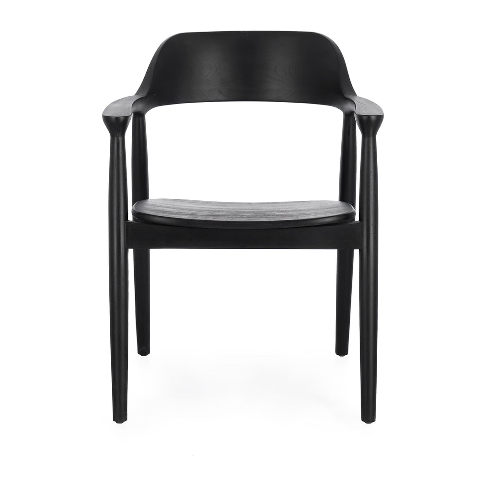 Dining chair IDRIS, black with armrests