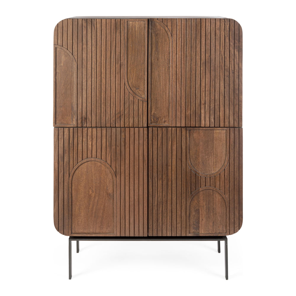 ORISSA aukšta komoda, mango mediena, ruda