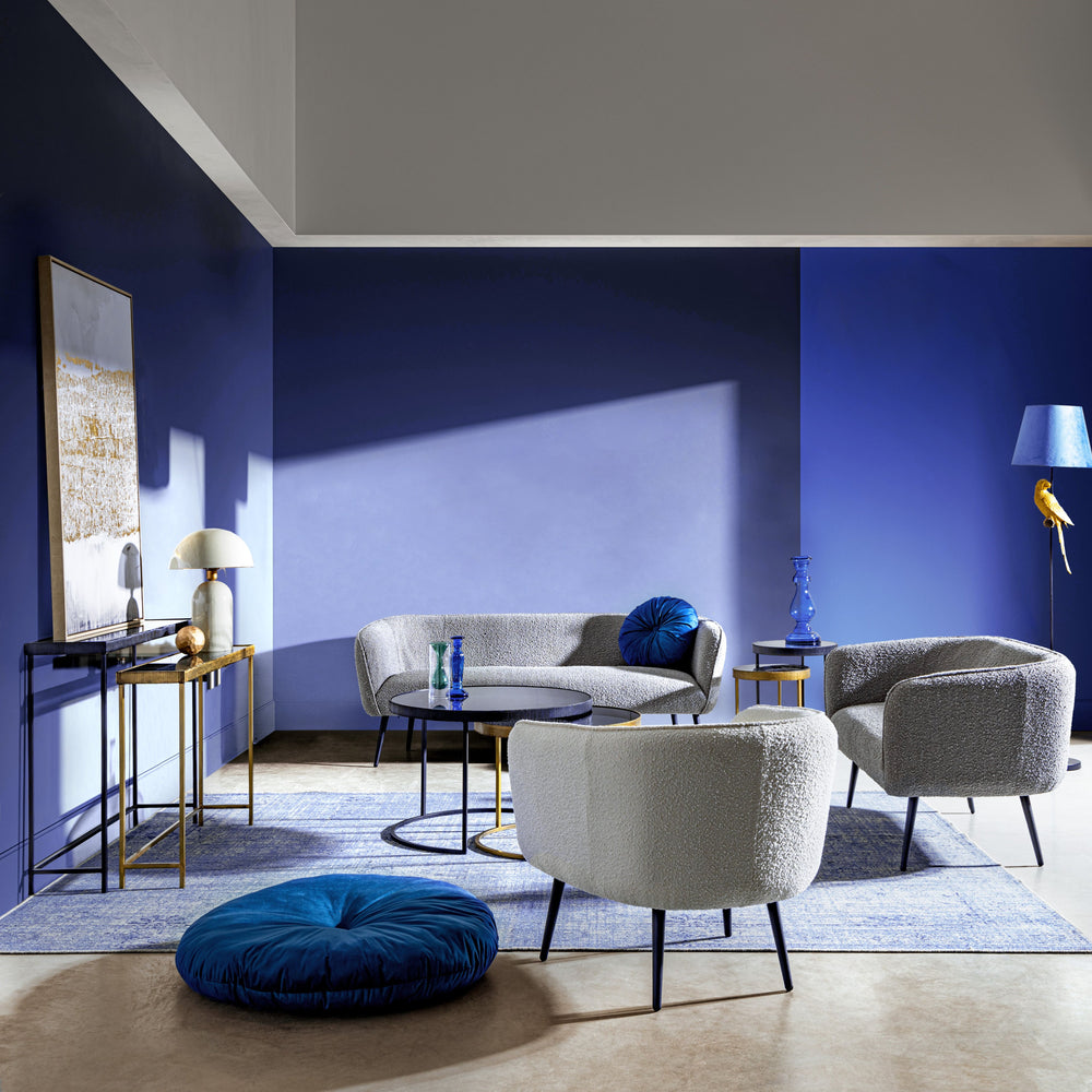 AVRIL 2 vietų sofa, boucle medžiaga, pilka