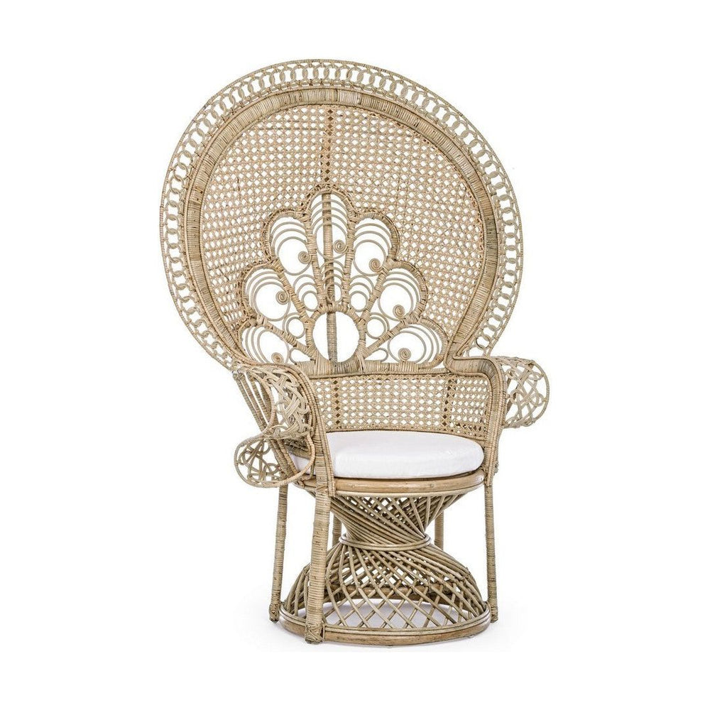 Armchair PEACOCK, natural color with cushion
