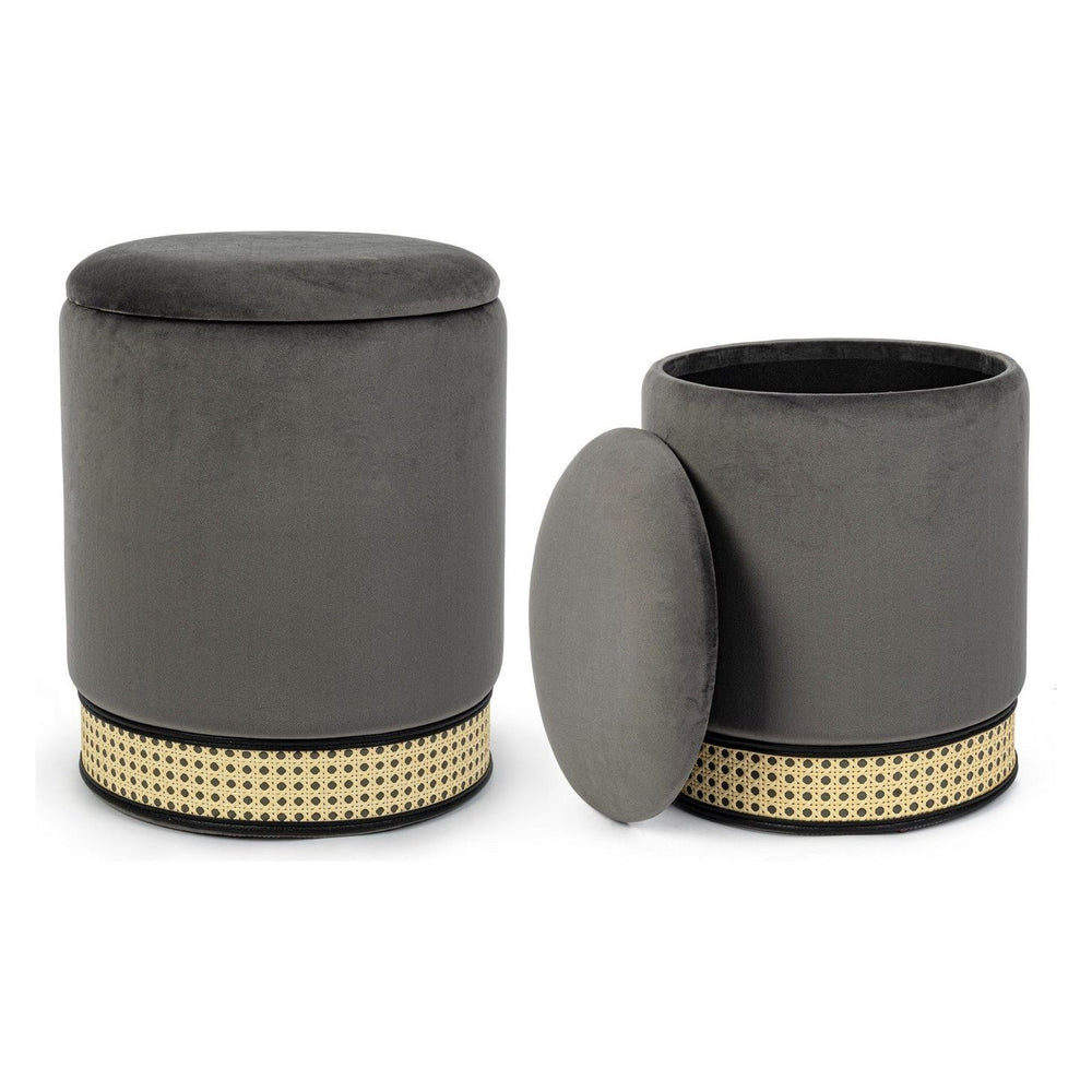 Pouf with storage MILDA, dark grey