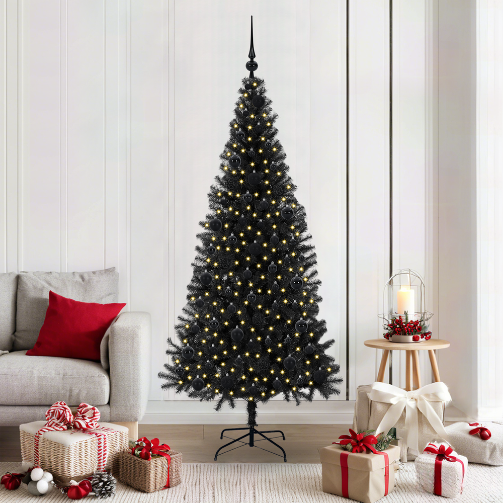 Christmas Tree CRYSTAL BLOOM, with 300 LED stand Black 180 cm.