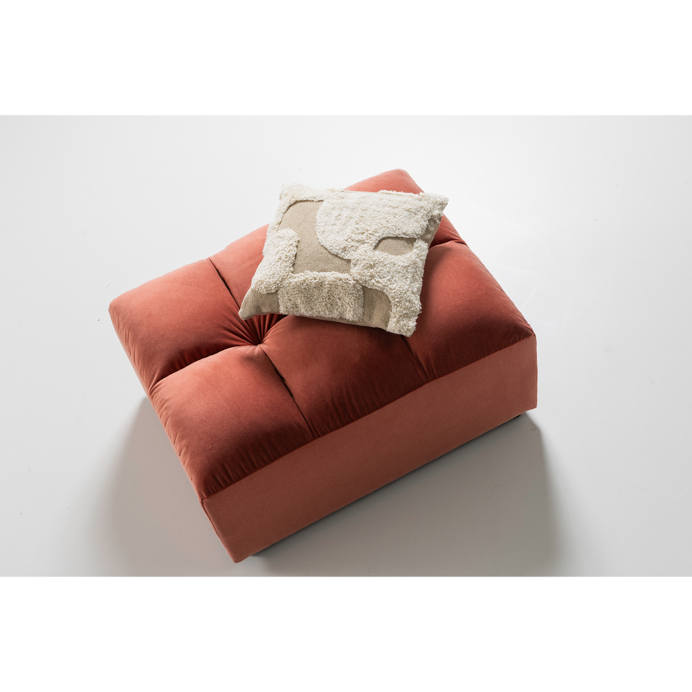 Pufas ALLURE, veliūras, šviesiai rožinė