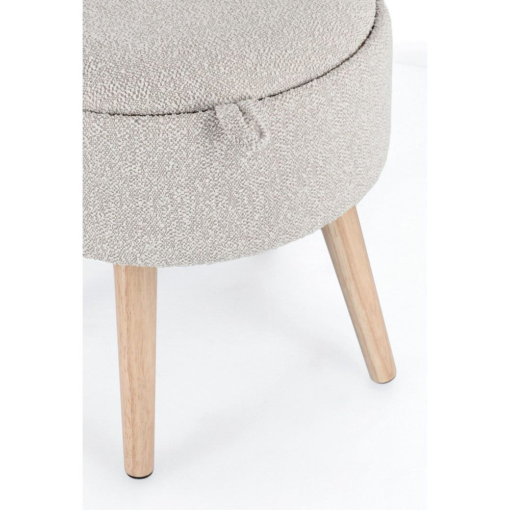 SOJA stool with storage, light grey with tray