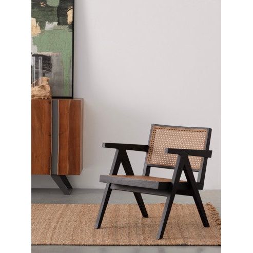 ALIA armchair, black, wood