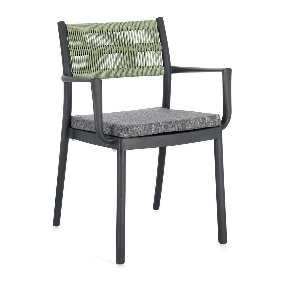 Dining chair GOLD, anthracite/green