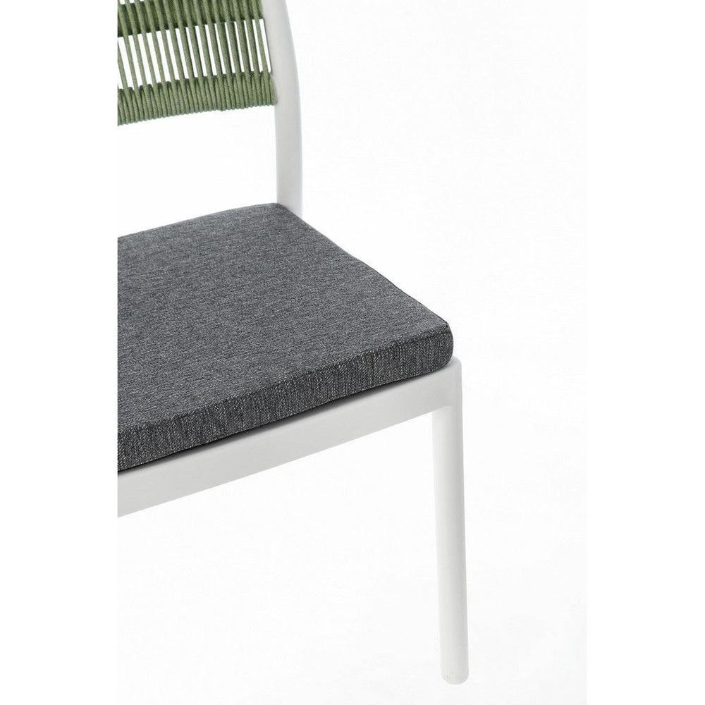 Dining chair GOLD, white/green