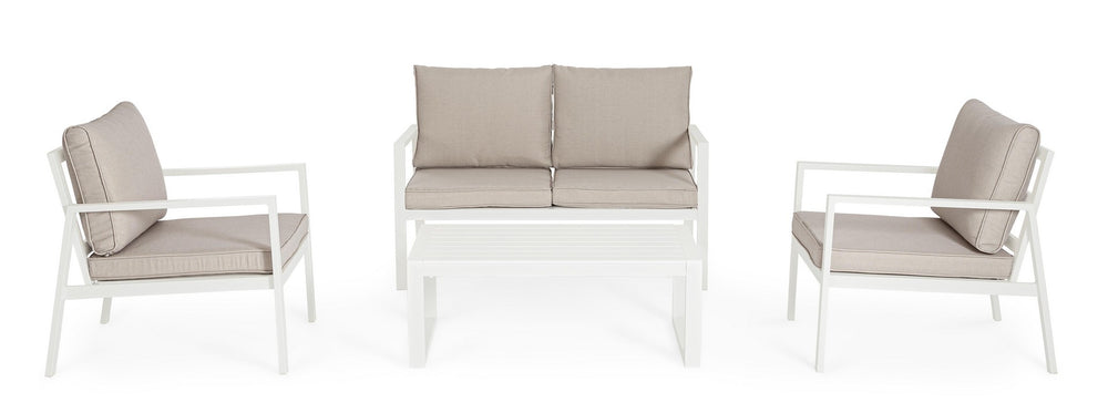 Lauko baldų komplektas HILDE WHITE, 4 dalių