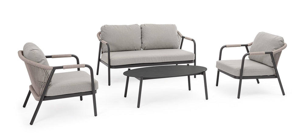 Lauko baldų komplektas MIRAVET ANTHR/KHAKI, 4 dalių