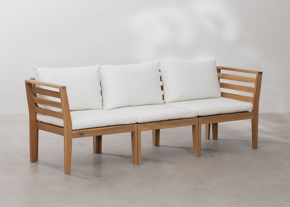 Sofa MODULO, three-seater with armrests, white