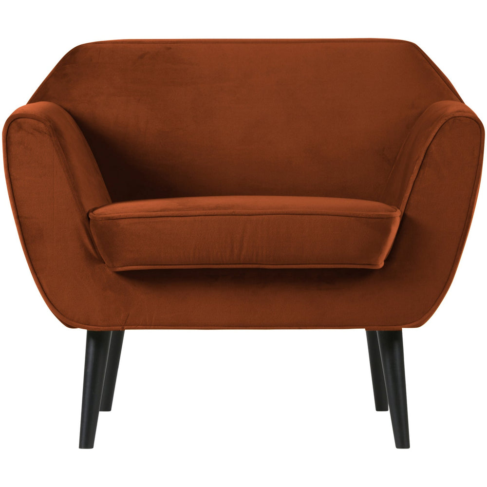 Armchair ROCCO, rust-colored velvet
