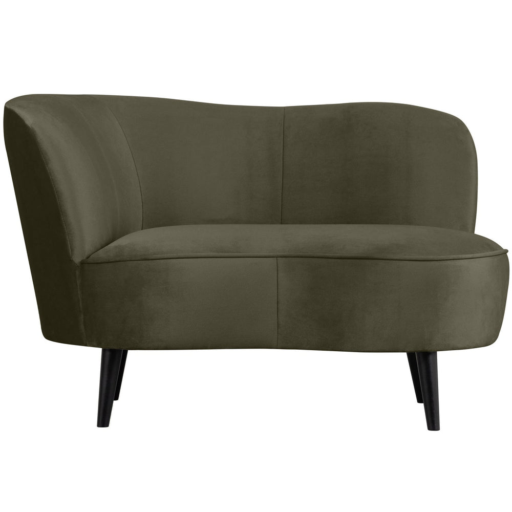 Armchair SARA Lounge Left, Warm Green velvet