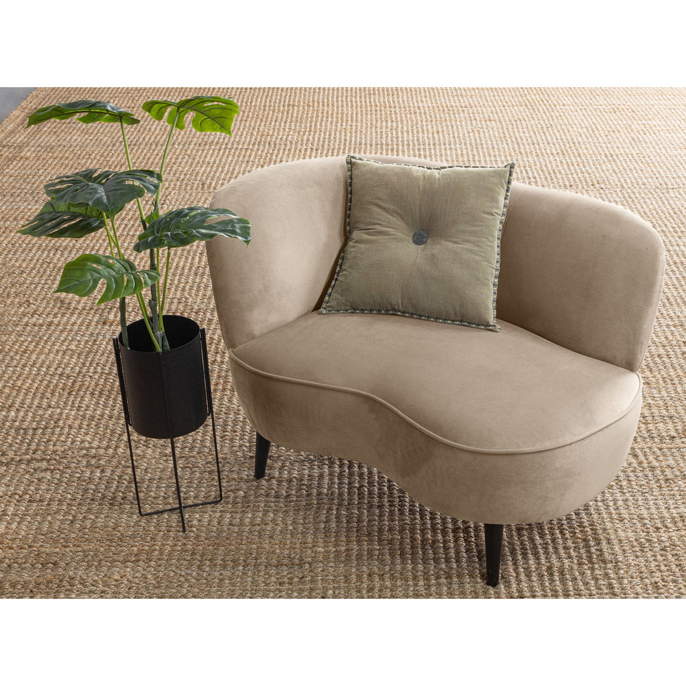 Armchair SARA Lounge Left, velour Khaki