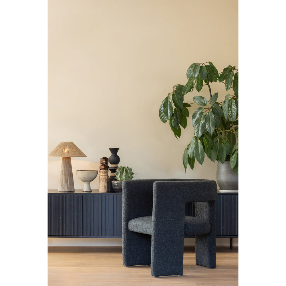 Armchair TIWA, boucle, dark grey