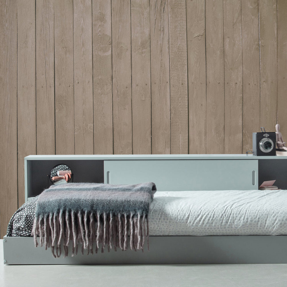 Kampinė lova CONNECT, pilka pušis