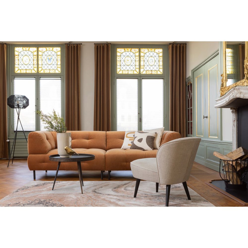 4-seater sofa LLOYD, velour, cinnamon