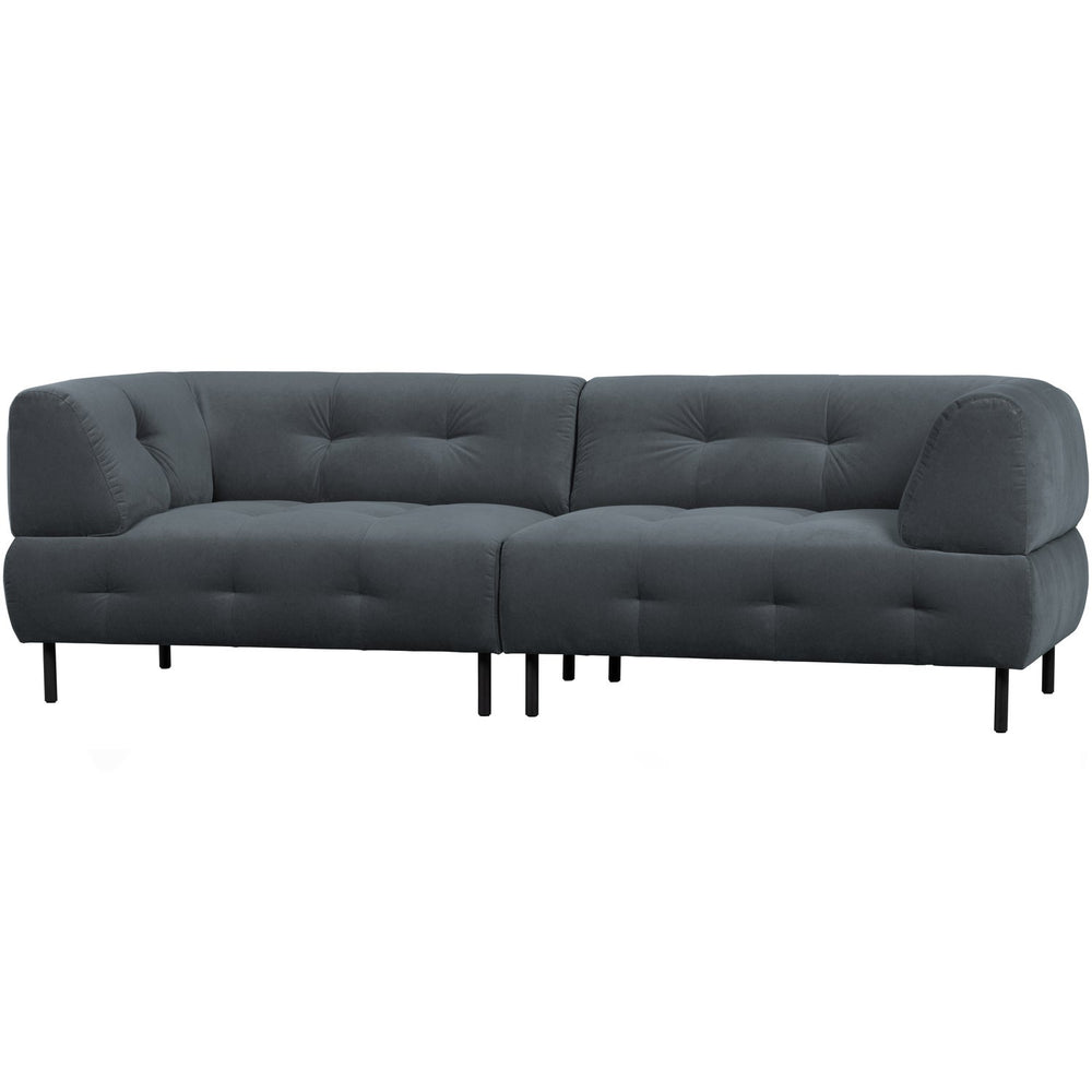 Sofa 4-seater LLOYD, velour, sky blue (cloud)