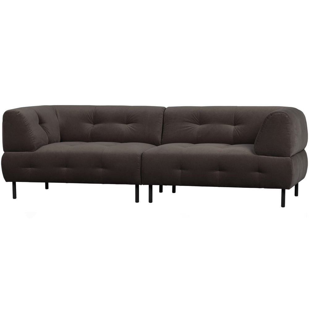 Sofa 4-vietė LLOYD, plautas veliūras, cast iron