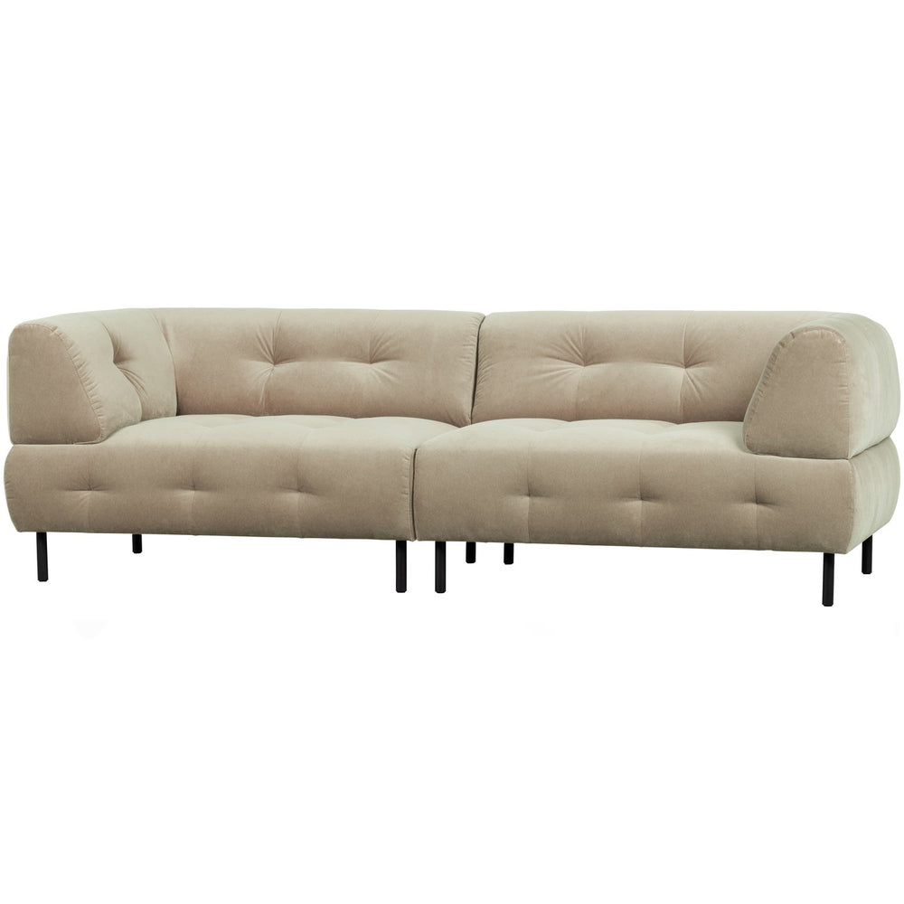 Sofa 4-seater LLOYD, velour, sea salt