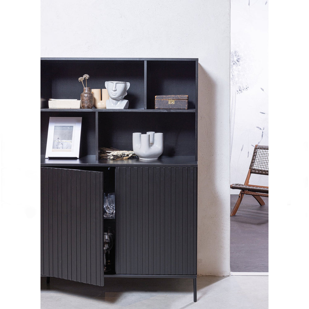 Sieninė spintelė NEW GRAVURE, pušis, juoda