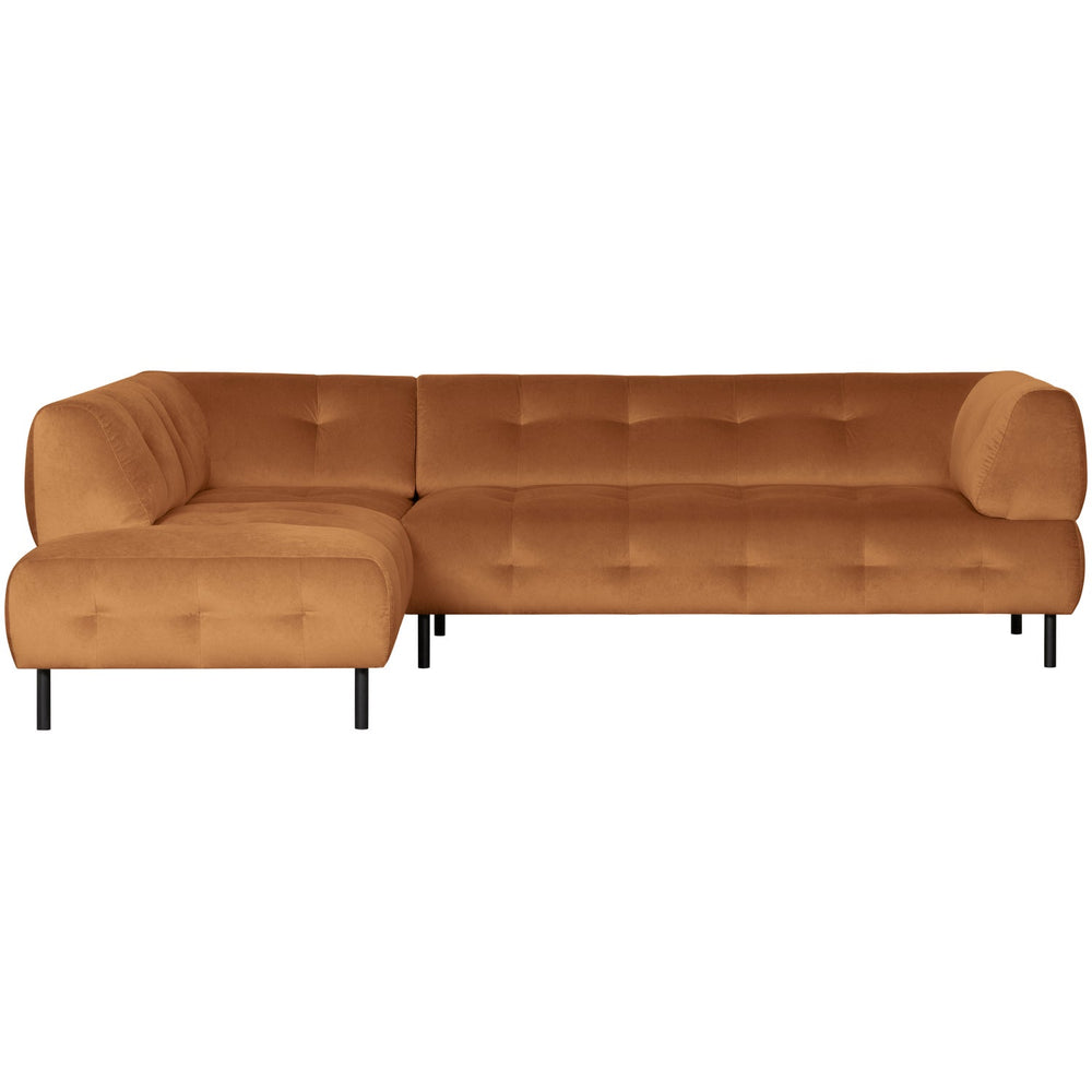 Kampinė sofa LLOYD, kairė, velvetas, cinamono