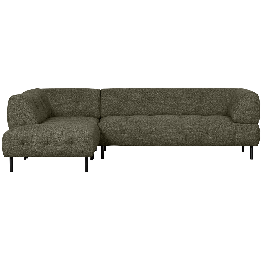 Kampinė sofa LLOYD, kairė, stambaus audinio, green melange